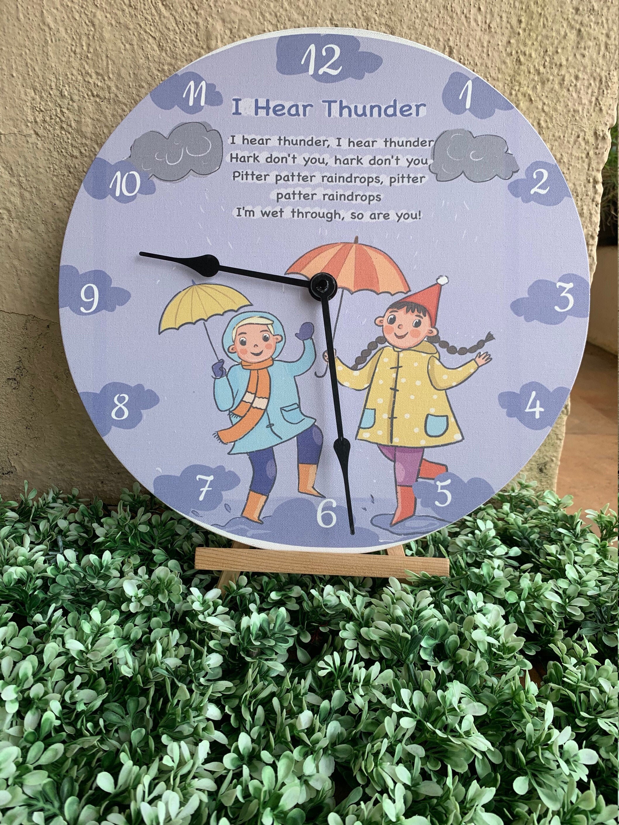 I Hear Thunder Poem Clock Kids Poems Clock Kids Clocks Etsy UK