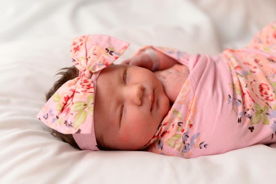 Newborn swaddle headband clearance set