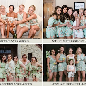 Mismatched Rompers By Silkandmore Bridesmaids Gifts, Bridesmaid Rompers, Bridal Party Rompers, Getting Ready Rompers, Playsuits image 8