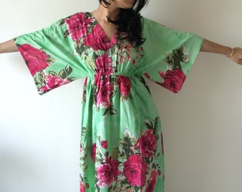 Geknoopte Butterfly mouwen Empire taille Fuchsia Kaftan jurk zomer jurk lange Maxi Lounge beachwear moederschap jurk bruidsmeisjes Robe