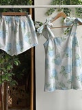 New Hydrangea PJs - Tie Knot Tank Top Style Pj Sets in Blooming Hydrangeas Pattern - Bridesmaids Pjs product logo