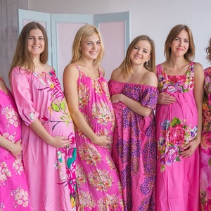 Ooievaar dromen donker roze - moederschap Nachthemd moederschap nachtjapon, moederschap Bed Gown, zwangerschap Pyama, zwangerschap Pjs, Baby douchegift