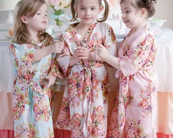 Little Girl Robes - Kids Spa party robes, Kimono Crossover Robes, Perfect Baby shower gift, Kids robes, Photoprops, Mommy Baby Collection