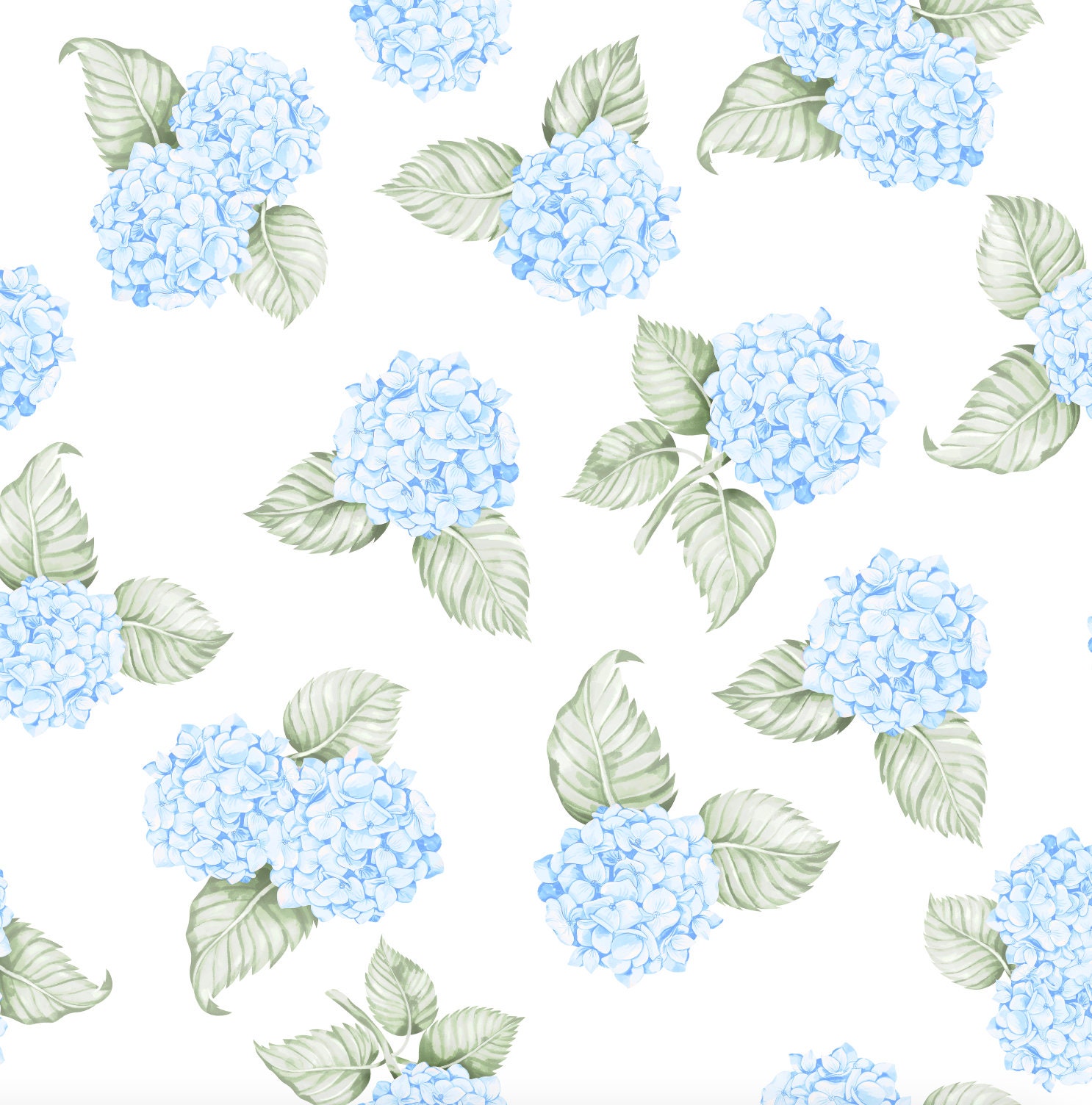 New Hydrangea PJs - Notched Collar Style Pj Sets in Blooming Hydrangeas Pattern - Bridesmaids Pjs