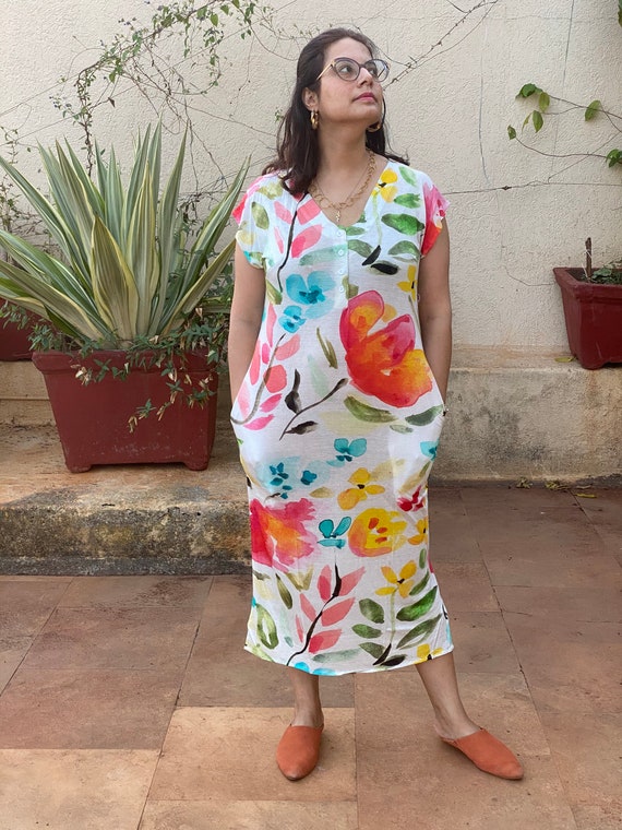 organic cotton house dress House Dress -- Embroidered Organic Cotton