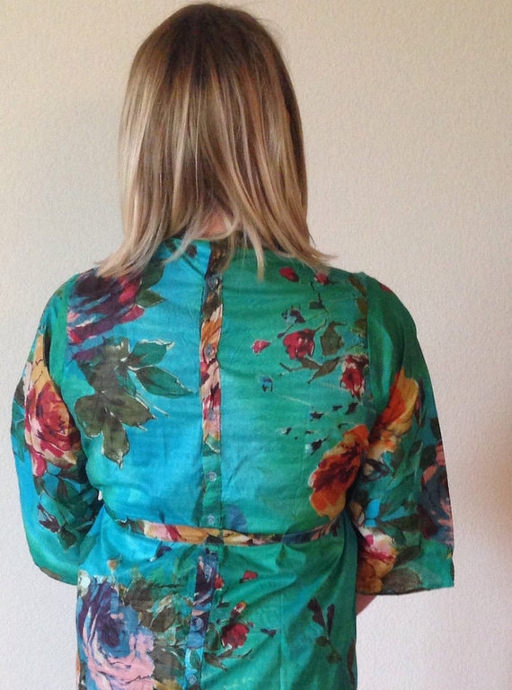 Back Buttoned Maternity Hospital Gown Delivery Robe Aqua