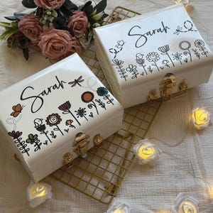 Wildflower Bridesmaid Custom Trunk Box, Thank you Box, Will You Be My Bridesmaid Box, Keepsake Box, proposal box, memory box, Jewelry Box