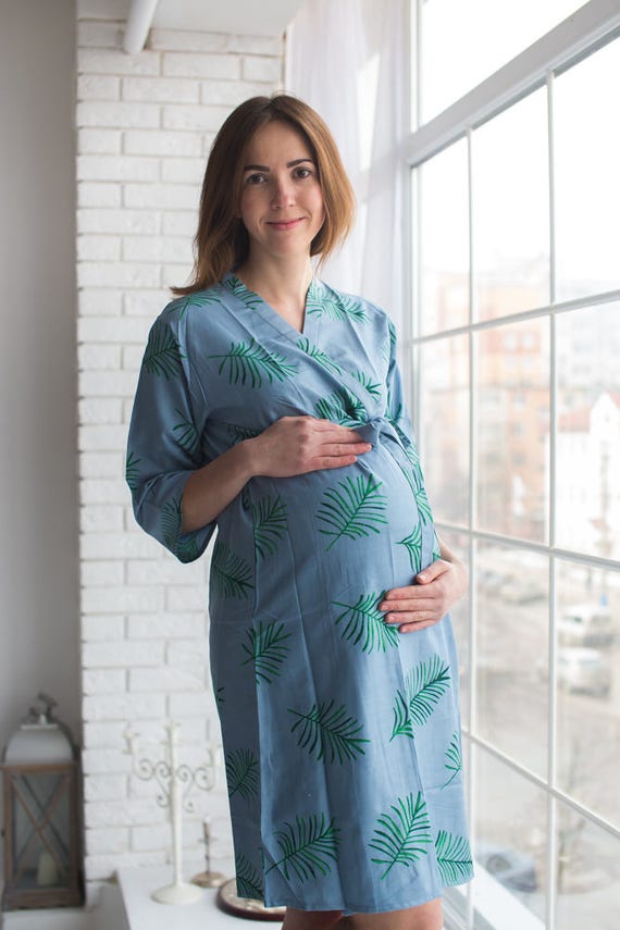 Purple Maternity Robe | Purple Floral Robe | Baby Be Mine