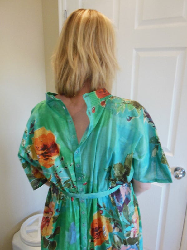 Hospital Gown Only Front Buttoned Delivery Kaftan Aqua Perfect as