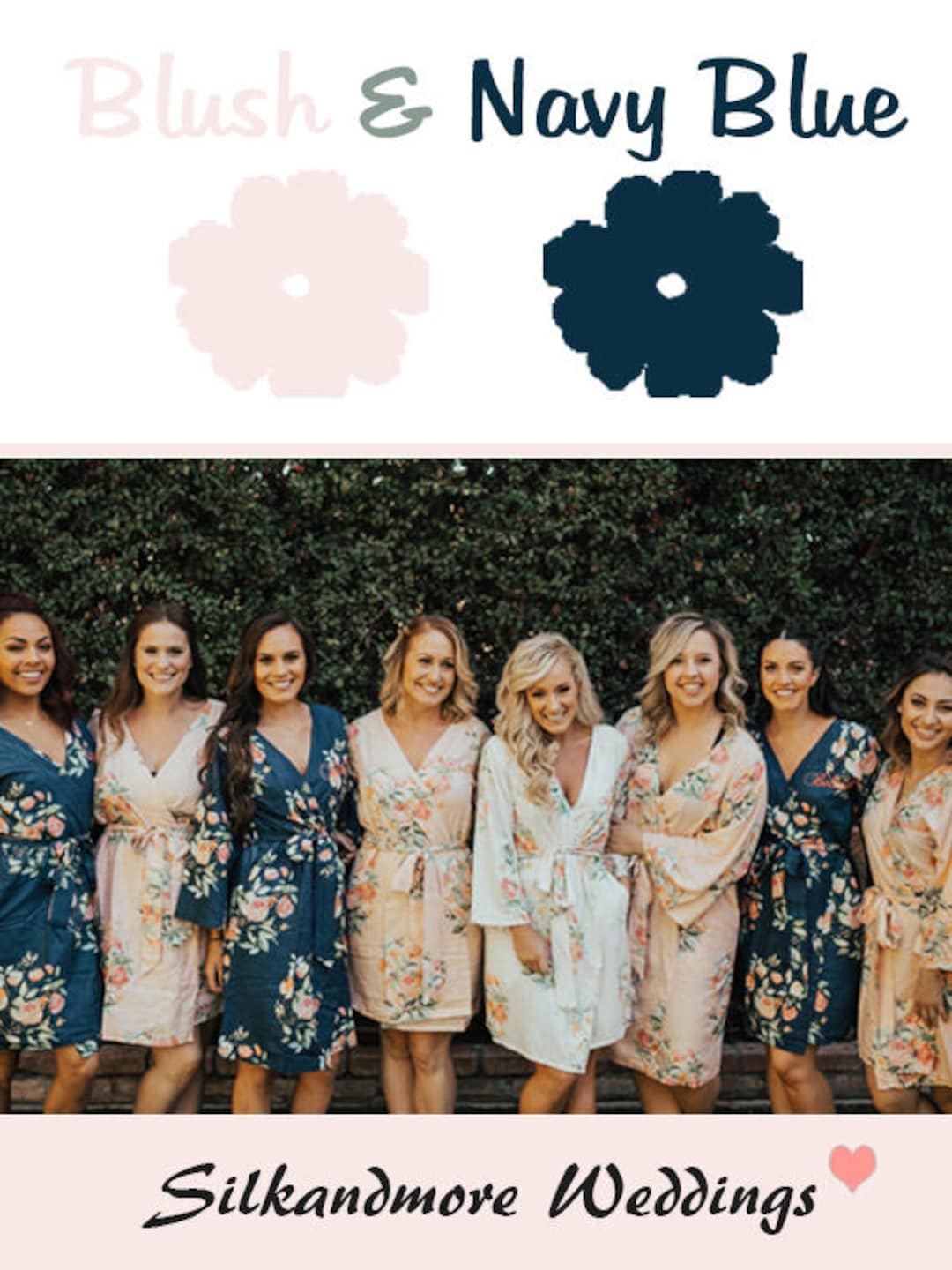 navy and blush bridesmaid dresses Navy and Pink Bridesmaid Dresses