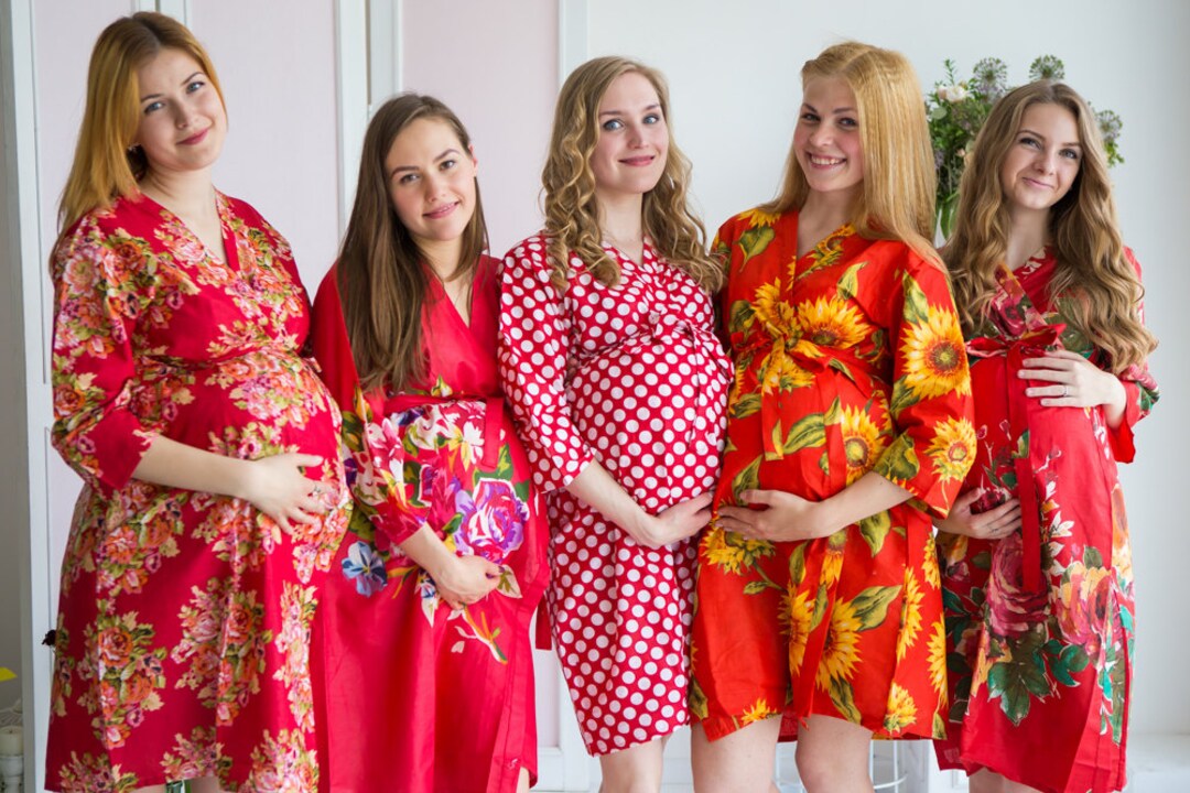 Moms in Red Maternity Robe Delivery Robe Labor Gown Etsy
