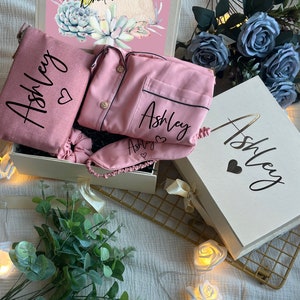 Succulents Desert Themed Personalized Bridesmaid Proposal Box or Thank you Gift Box with Ruffle Robes or Pjs, Will You Be My Bridesmaid Box image 3