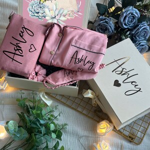 Succulents Desert Themed Personalized Bridesmaid Proposal Box or Thank you Gift Box with Ruffle Robes or Pjs, Will You Be My Bridesmaid Box image 4