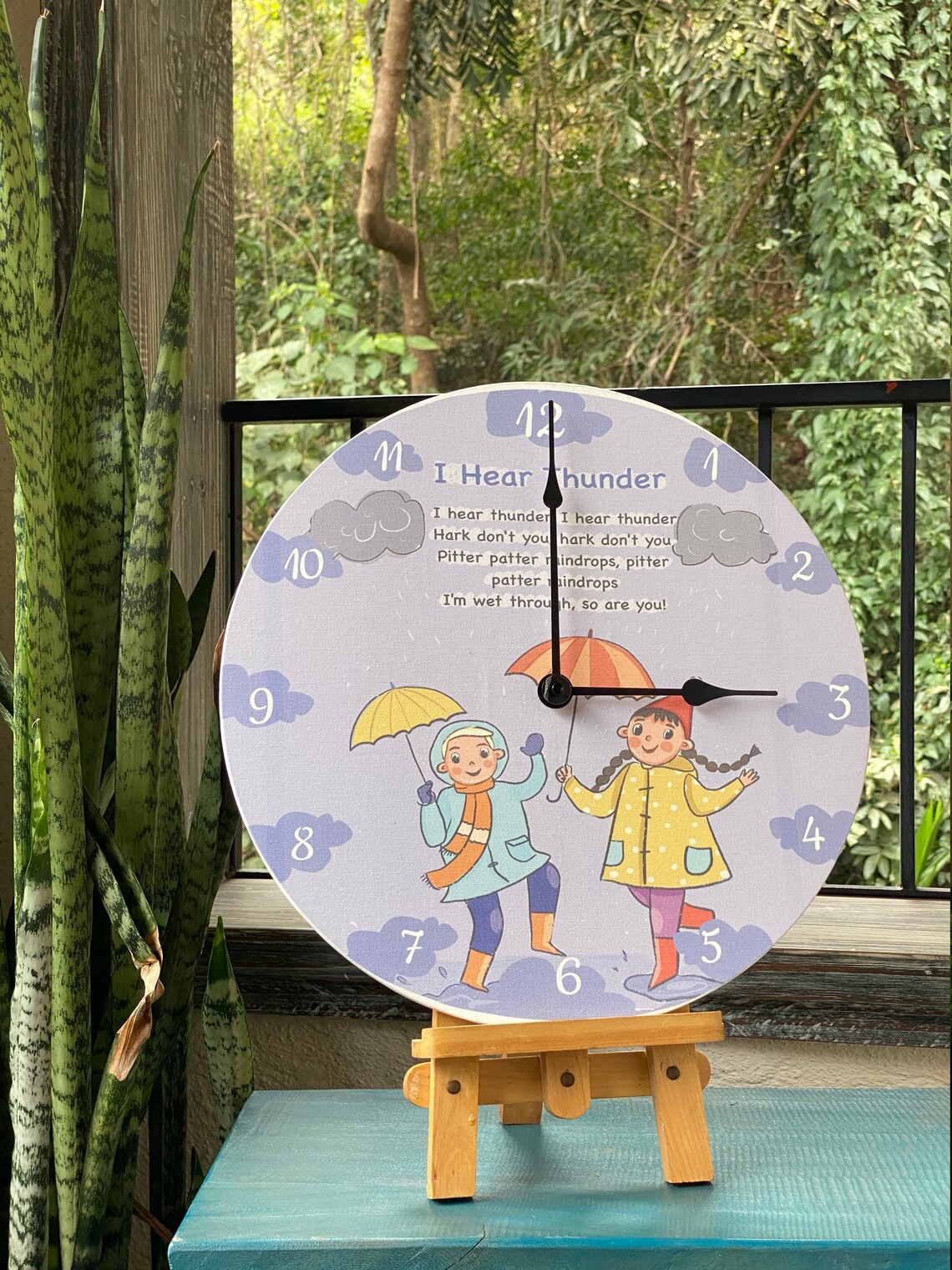 I hear thunder Poem Clock Kids Poems Clock Kids Clocks Etsy