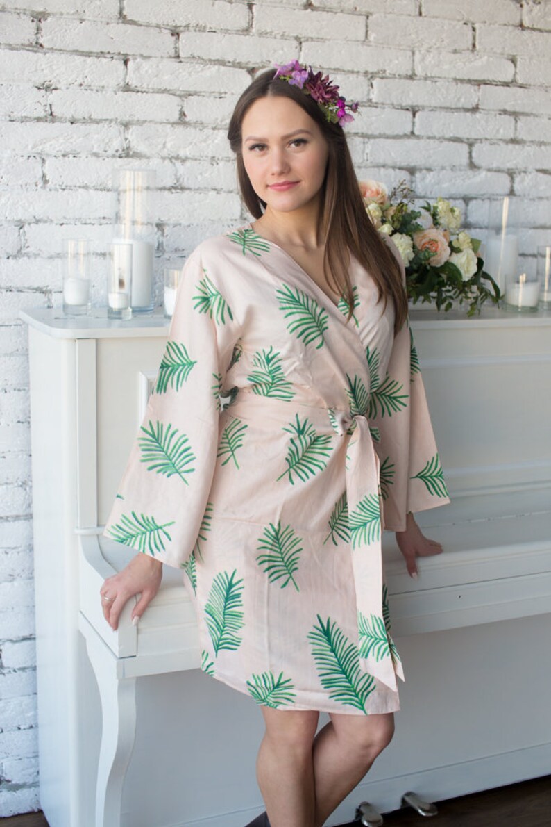 Premium Bridesmaids Robes Tropical Delight Palm Leaves Etsy