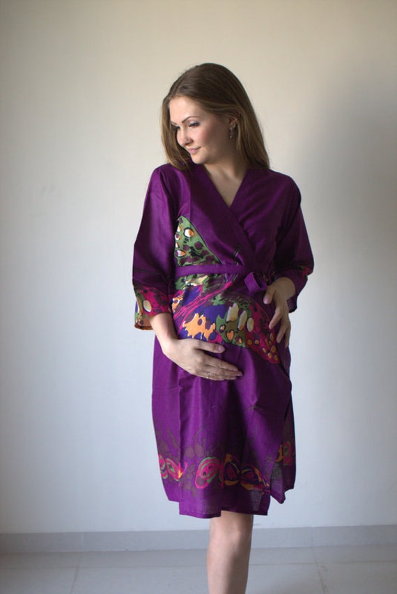 purple butterfly maternity dress Purple Butterfly Maternity Robe Hospital Gown Delivery Robe Labor Gown Delivery Gown,nursing Mothers,to Be Moms,pregnancy Robe