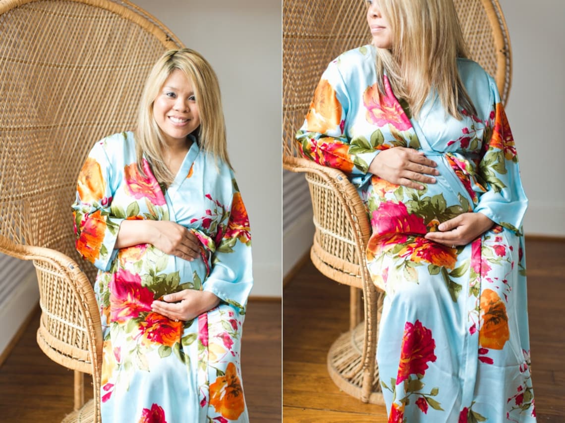 silk maternity robe
