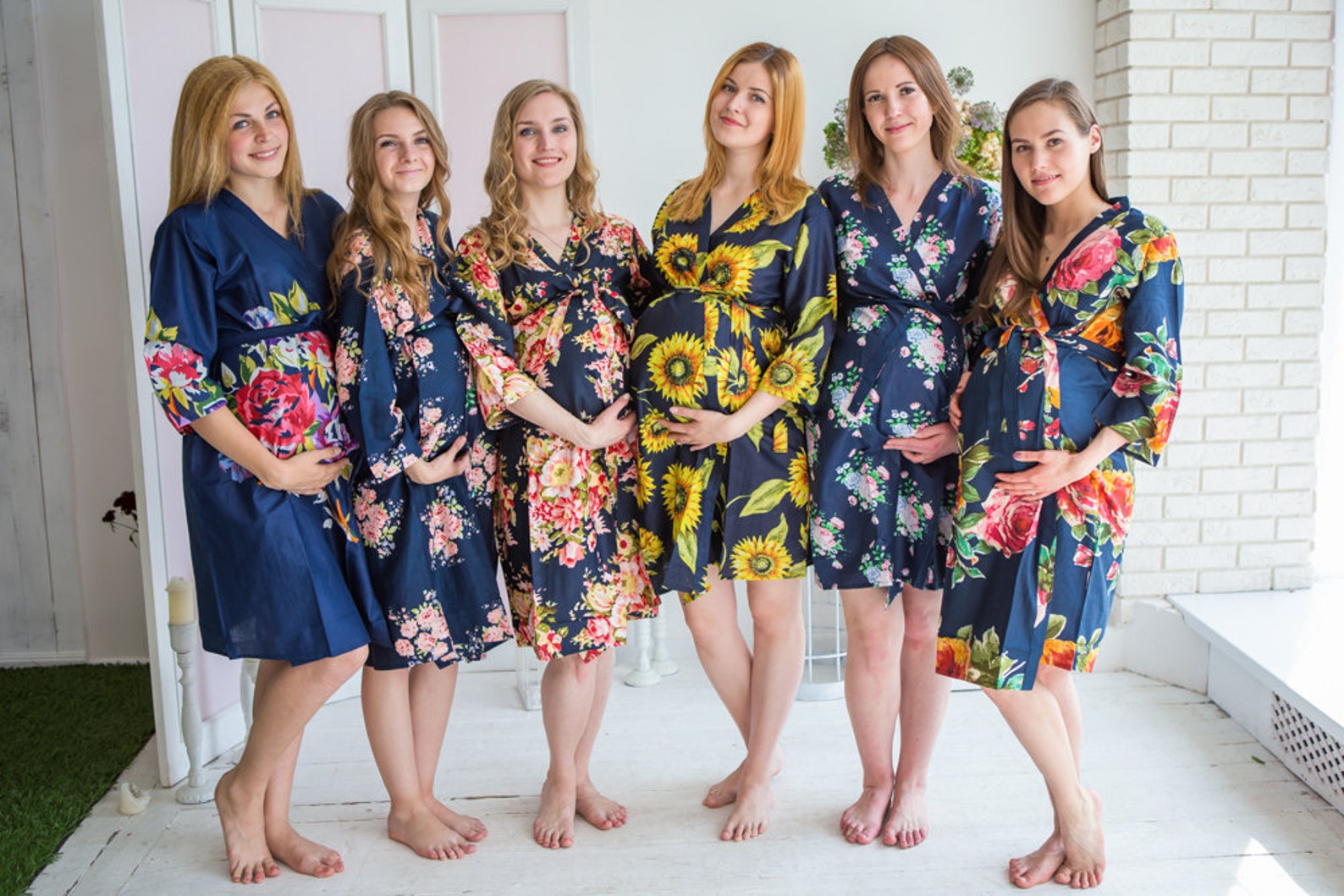 Moms in Navy Blue Maternity Robe Delivery Robe Labor Gown Etsy