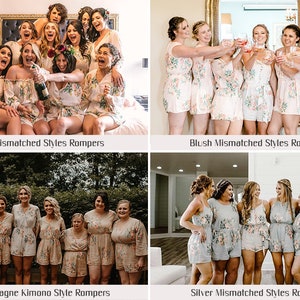 Gray Off the shoulder Rompers By Silkandmore Dreamy Angel Song pattern Bridesmaids Gifts, Bridesmaids Rompers, Bridal Party Rompers 画像 5