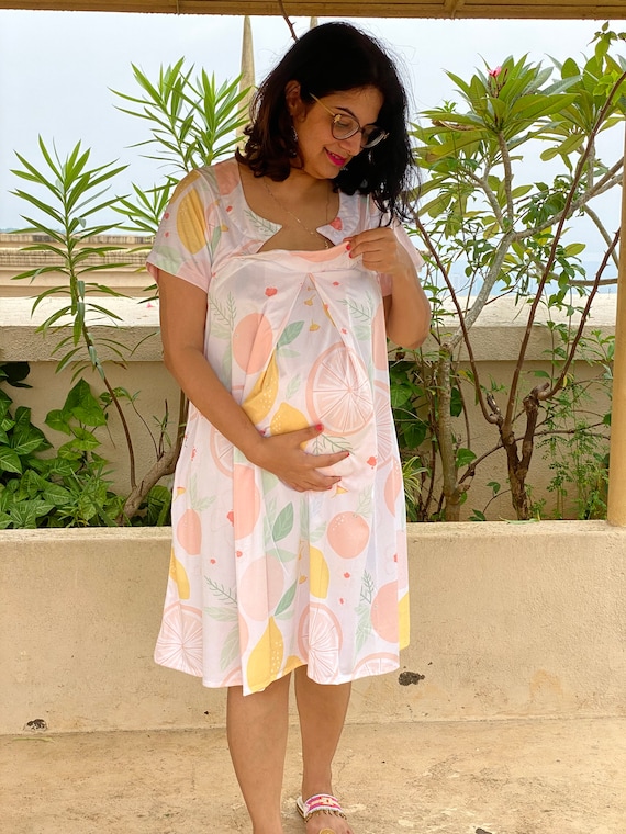 Buy FLORAL MATERNITY NURSING Green, Pregnancy Dress for Woman, Zip for Baby  Feeding Daily Wear Kurti, Church Nursing for Breastfeeding Online in India  - Etsy