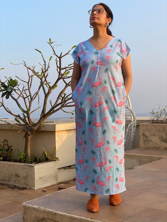 Flamingo Tales Lounge Dress Oversized Dress Soft Jersey