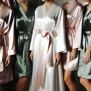Personalized Bridesmaid Robes | Over 35 colors available | Unlimited Customization: Color/Design/Size | Bridal Party Satin Robes