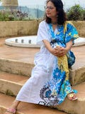 Vibrant Foliage Caftan - Softest Cotton free flowing kaftan dress - Perfect as house dress, lounge wear, beachwear, muumuu, mumu product logo