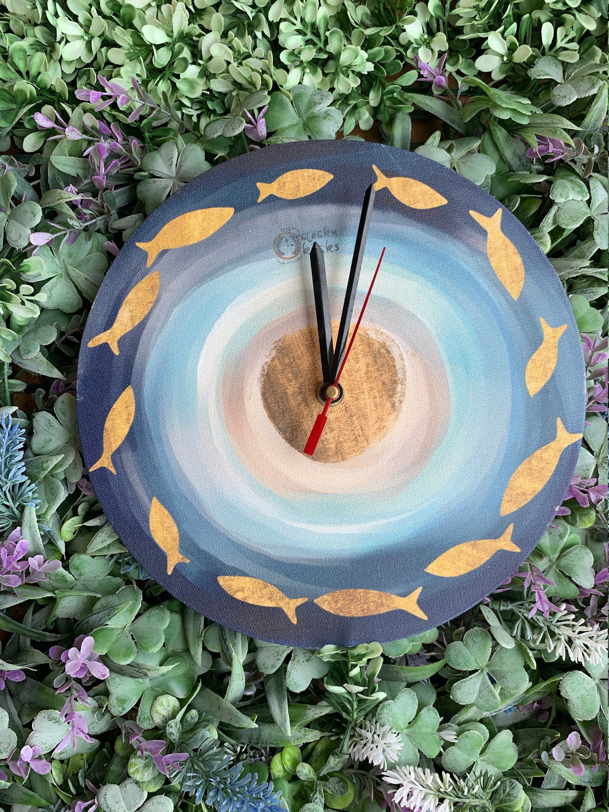 En Amont Dans L'horloge de Sarcelle | Horloge Dessinée à La Main d'oiseaux Volants Accueil Decor Ide