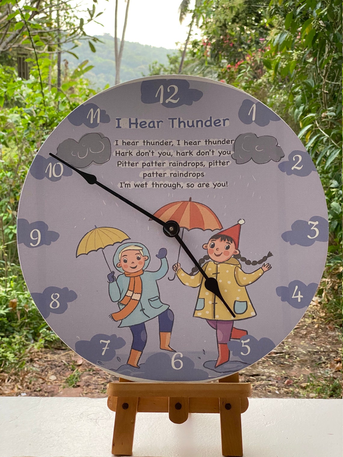 I hear thunder Poem Clock Kids Poems Clock Kids Clocks Etsy