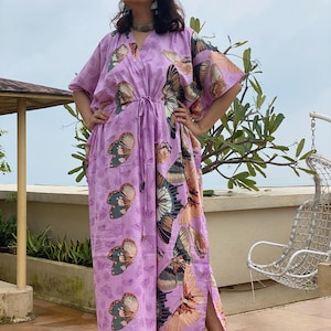 Butterfly Baby Kaftan - Pajamas to live in, beachwear Caftan, spa robe..make great Anniversary or Birthday gifts, new mom Gift