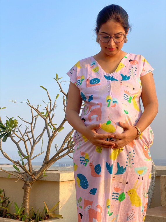 pink maternity shirt dress Womens JoJo Maman Bb Rose Pink Textured Button Through Maternity Shirt Dress L (US 12-14)