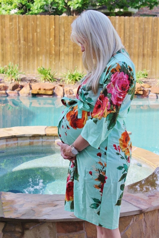 Maternity Hospital Gown Delivery Crossover Kimono Robe Mint Etsy