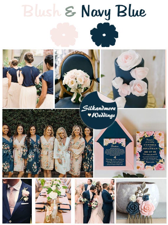 navy blue and pink bridesmaid dresses Navy Lace Bridesmaid Dresses and Pink Peony Bouquets