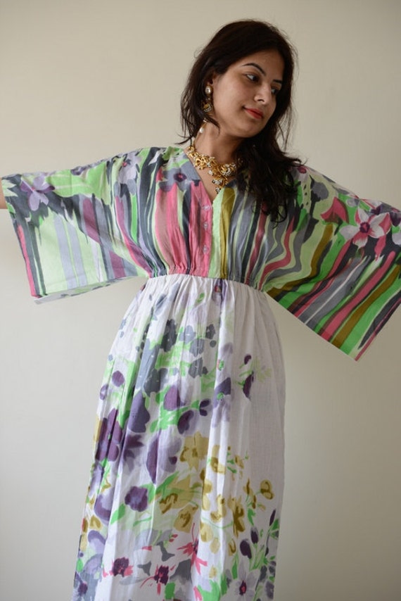 empire waist butterfly dress [$56.00]White Elegant Empire Waist Rose & Butterfly Fabric Dress with Lace  Details