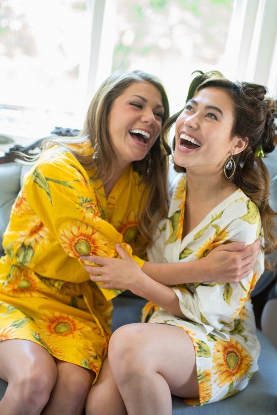 yellow bridesmaid robe