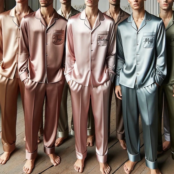 Pyjama personnalisé pour hommes d'honneur - Plus de 25 couleurs disponibles - Rayonne la plus douce - Toutes les couleurs personnalisées possibles - Tailles Xsmall-4XL - Cadeau pour homme d'honneur