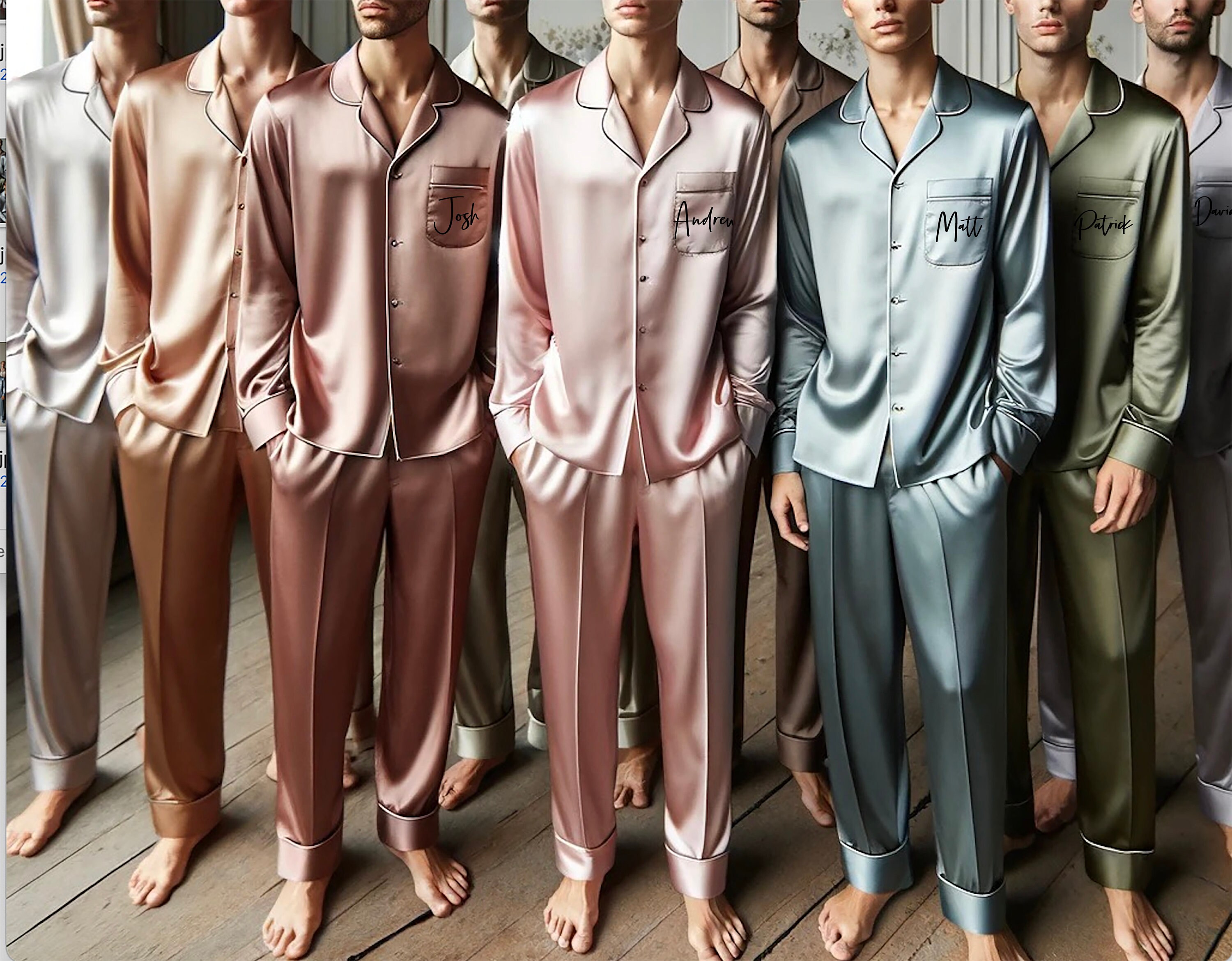 Fashion Men's Pajamas Pajama Suit Satin Silk Pajamas Sets @ Best Price  Online