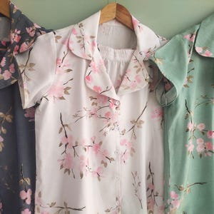 Sakura - Hand-drawn Cherry Blossom Pattern - Robes/ Pjs /Rompers - Bridesmaids Getting Ready Outfits