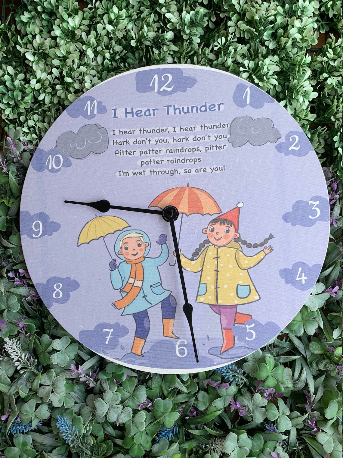 I Hear Thunder Poem Clock Kids Poems Clock Kids Clocks Etsy UK