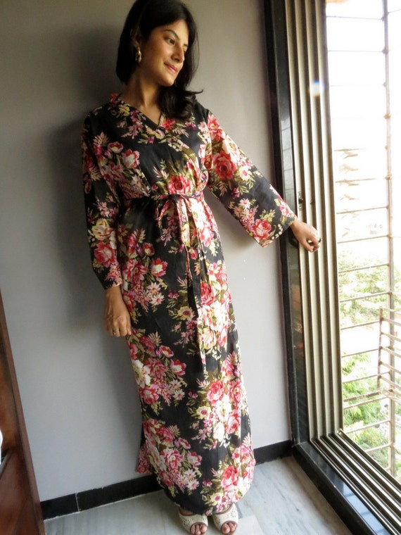 ankle length kimono robe