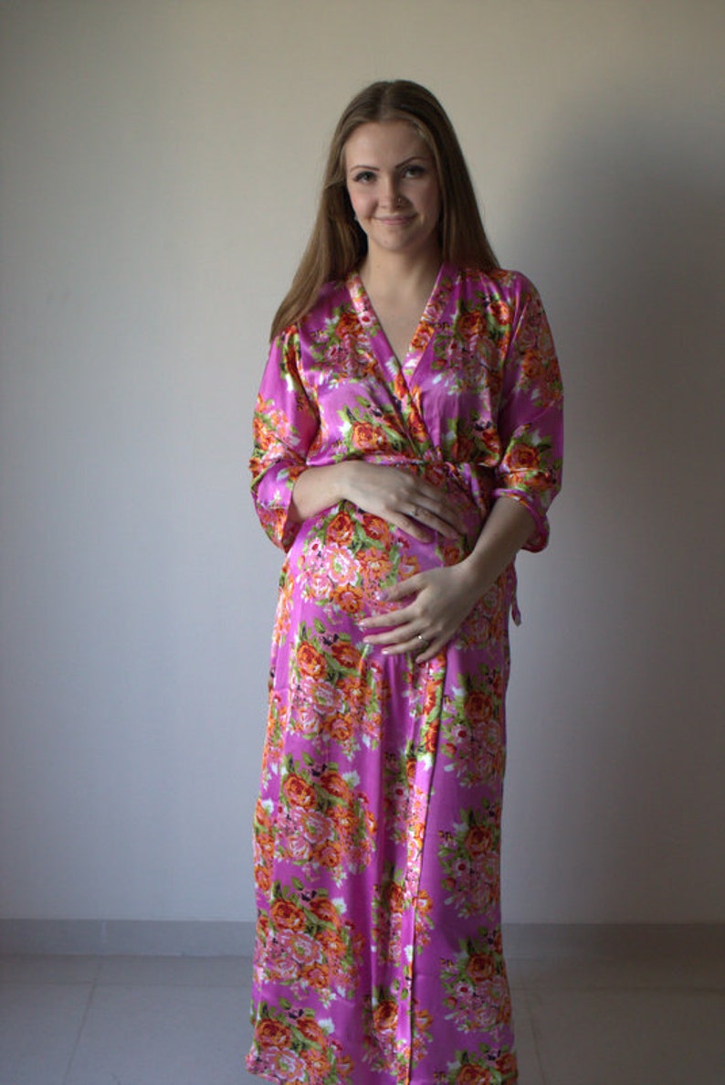 silk maternity robe