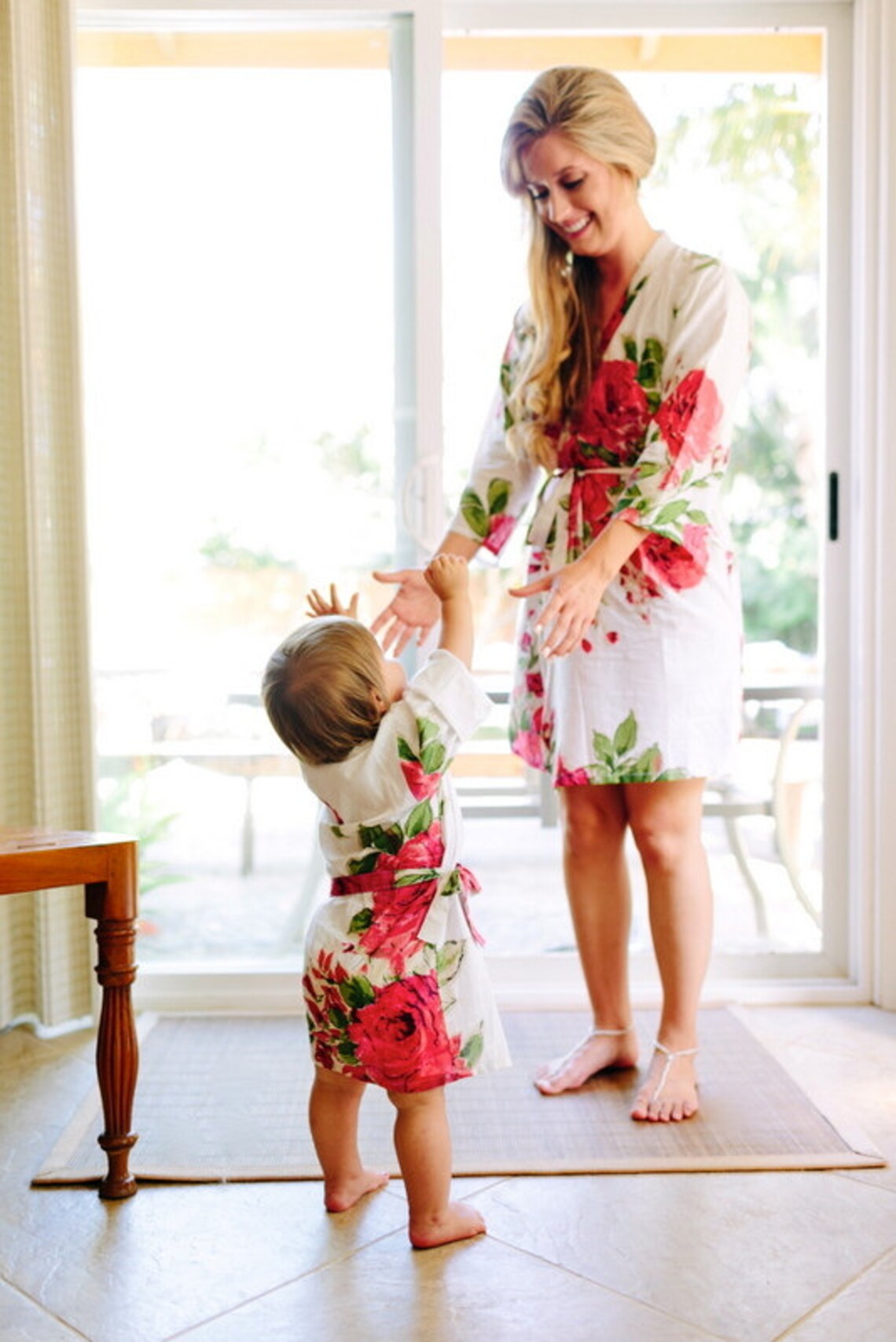 matching robe and newborn outfit