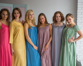 Long Solid Dusty Pastels Nighties for every woman who loves a comfortable sleep