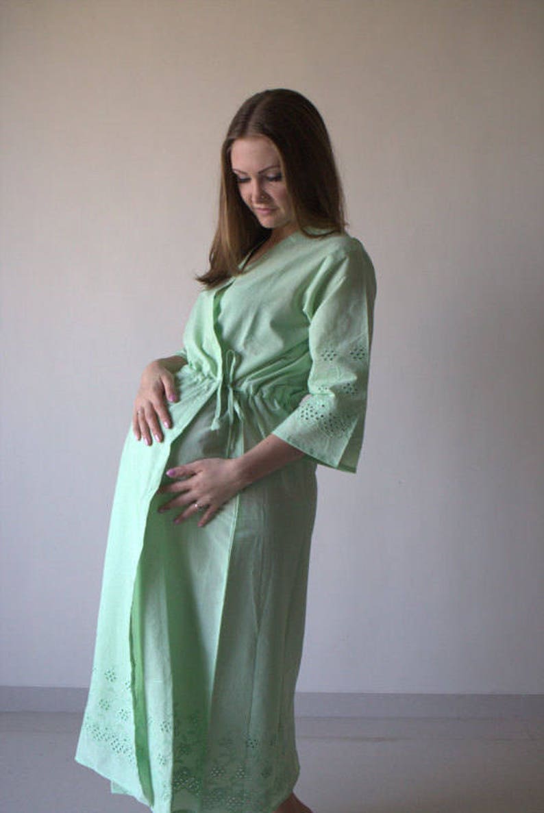 Ivory string Robe Eyelet Ankle Length Robe Maternity - Etsy