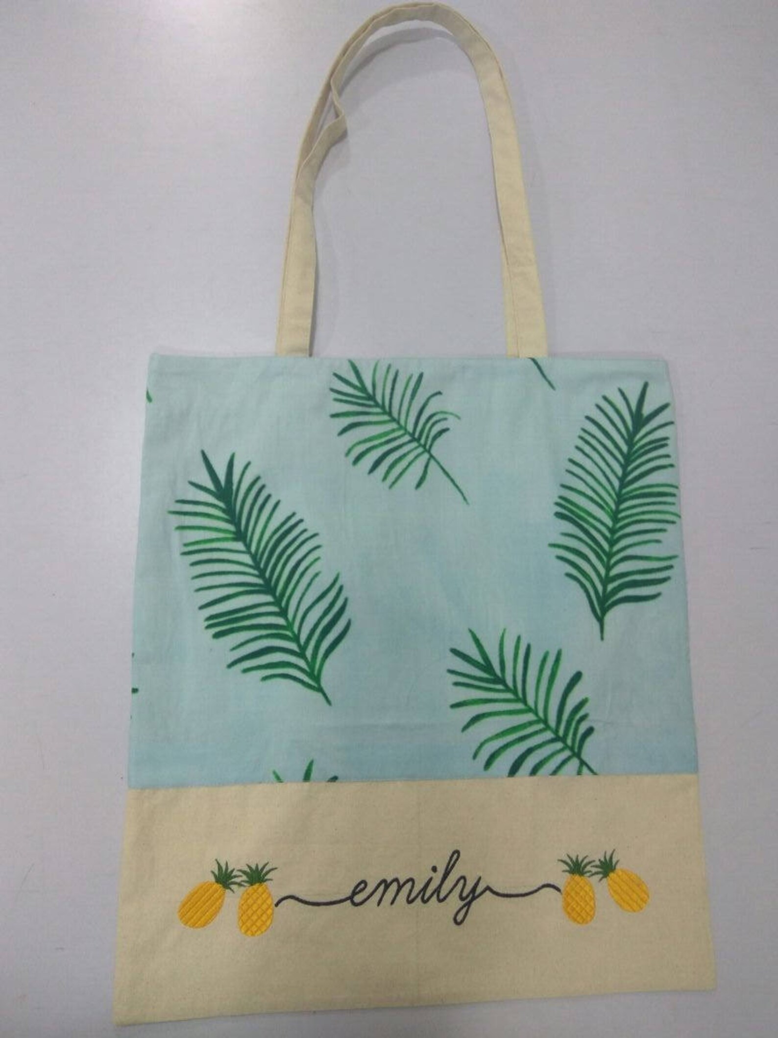 Palm Leaf Tote, Pink & Natural
