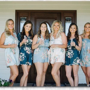 Mismatched Rompers By Silkandmore - Mismatched Style & Colors - Bridesmaids Gifts, Bridesmaids Rompers, Bridal Party Rompers, Getting Ready