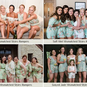 Gray Off the shoulder Rompers By Silkandmore Dreamy Angel Song pattern Bridesmaids Gifts, Bridesmaids Rompers, Bridal Party Rompers image 7