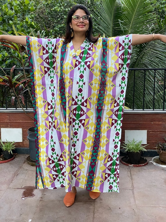 aztec cotton dress AZTEC COTTON SATIN DRESS BY SAHAR