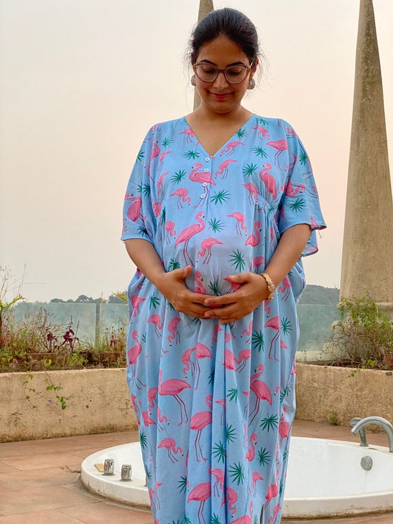 Flamingo Tales Maternity stunningly Simple Caftan Jersey Knit