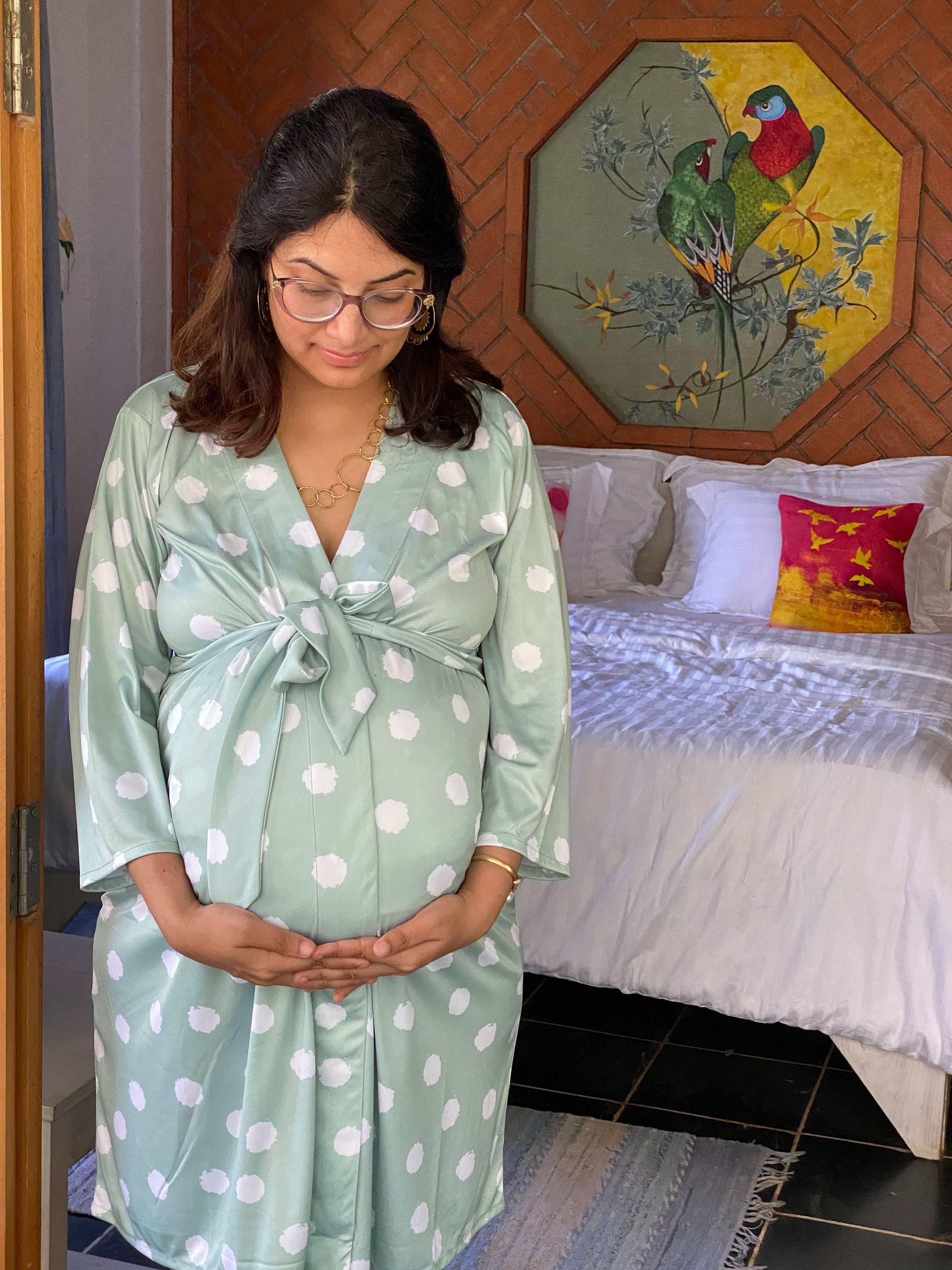 sage green nursing dress Nursing friendly dress main image 0